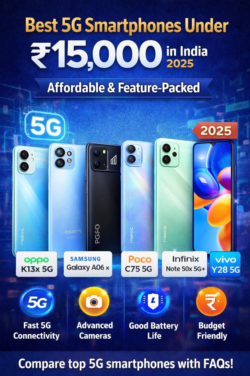 Best 5G Smartphones Under ₹15,000 in India (2025 Guide)