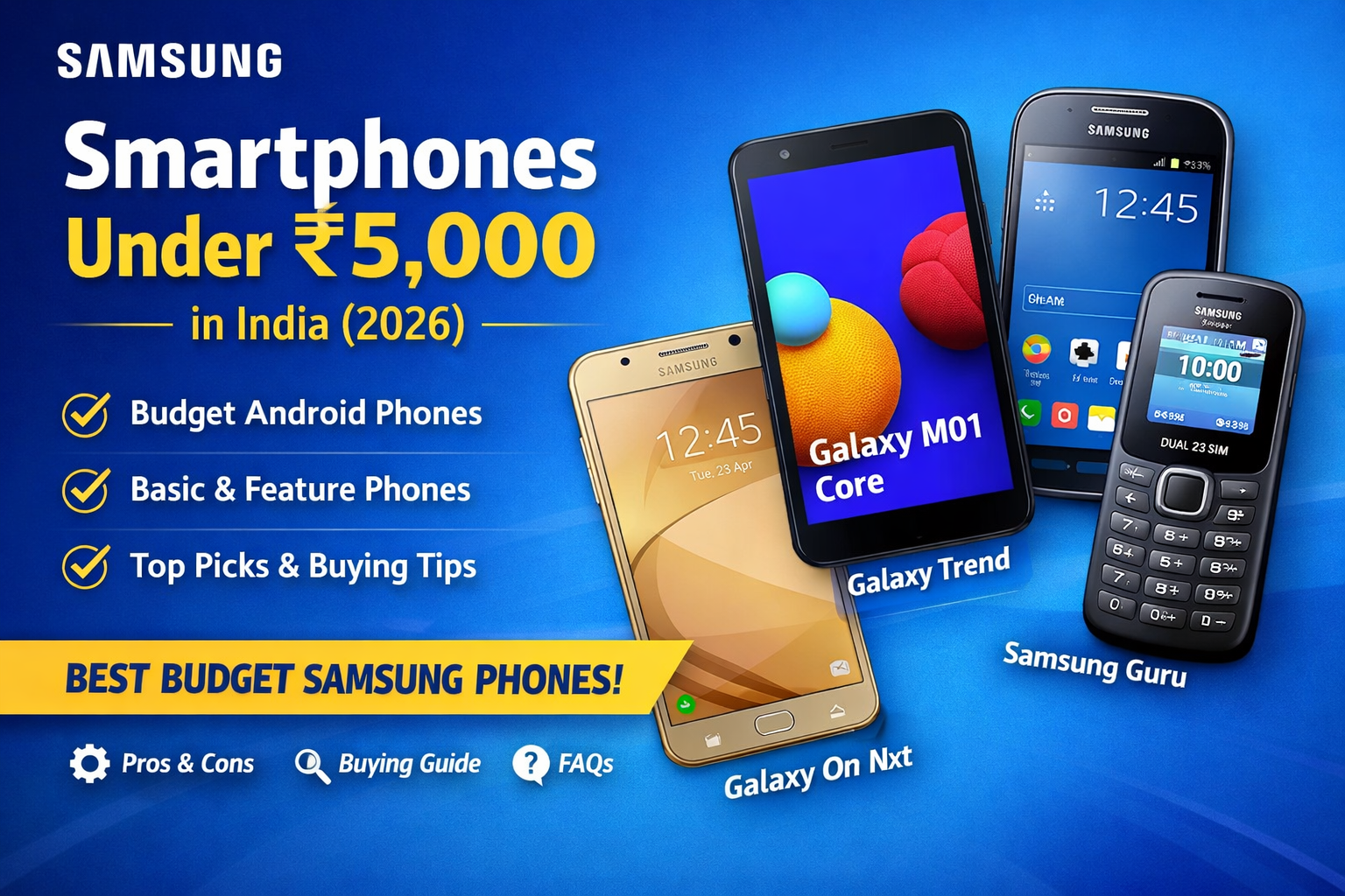 Samsung Smartphones Under ₹5,000 in India — Complete Guide (2026)
