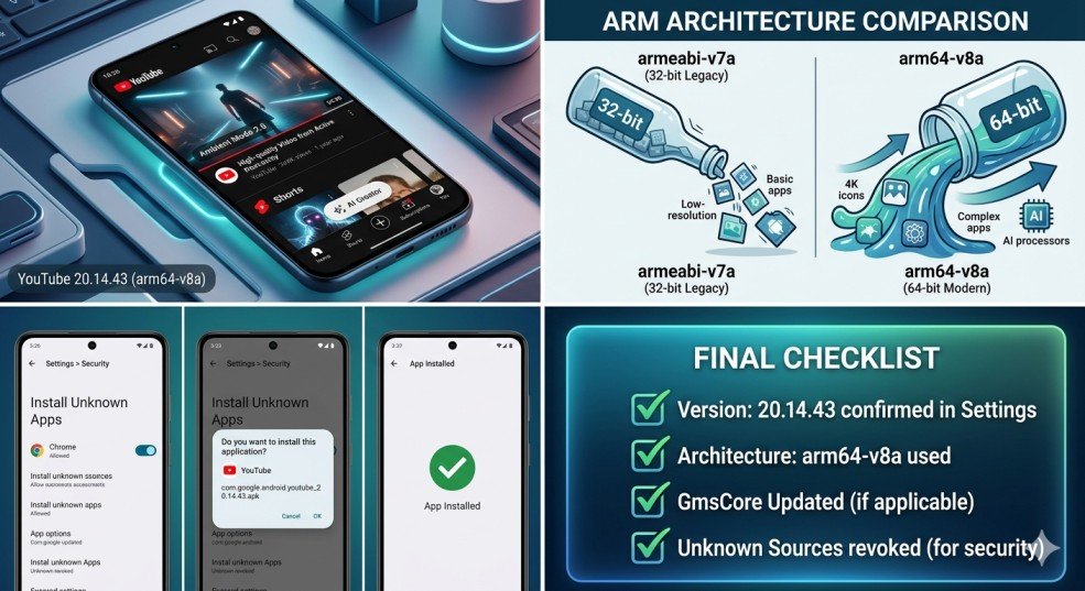 com.google.android.youtube apk version 20.14.43 arm64-v8a Latest Official APK Download